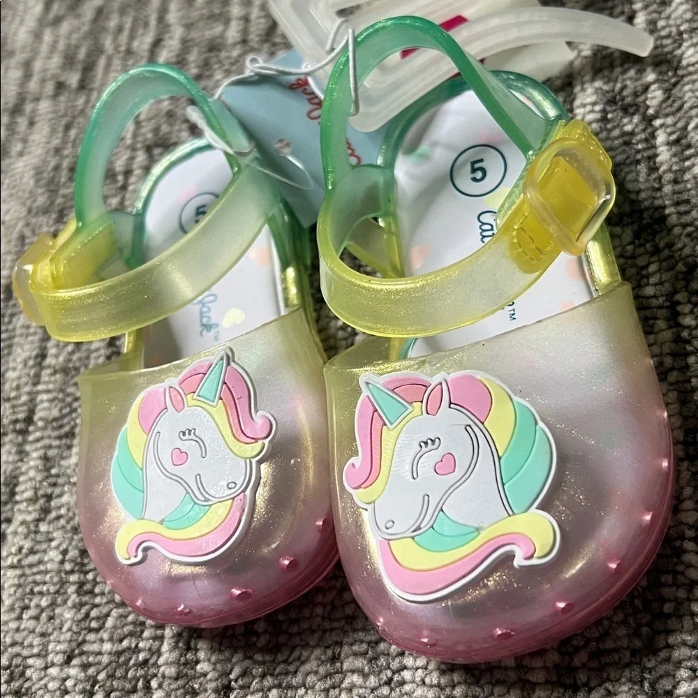 Cat & Jack Girls's- Unicorn and Pink Sandals Set Size 5